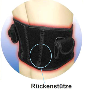 Thermrup black back support brace worn around the waist