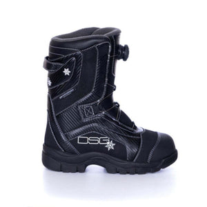 DSG Outerwear black winter boot with dial lacing system and snowflake graphic