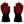 Pair of black gloves with red glowing circuit board pattern on the back