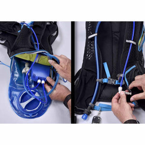 ExtremeMIST hydration pack assembly showing pump installation and tube connection
