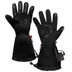 ActionHeat black heated gloves with battery pack and adjustable wrist straps