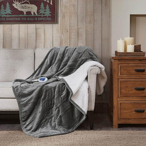 Woolrich Heated Plush to Berber Throw - 60"W x 70"L