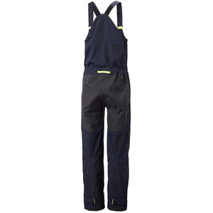 Helly Hansen navy blue waterproof bib overalls with adjustable straps and reinforced knees