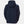 Back view of a navy blue Helly Hansen hooded rain jacket