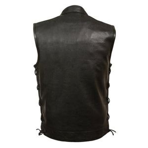Milwaukee Leather Men's Side Lace Snap/Zip Front Club Vest