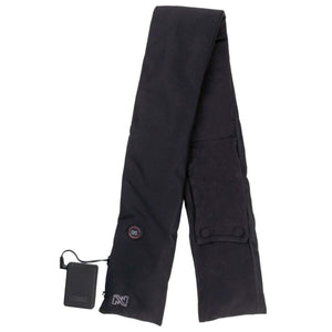 Black heated scarf with power bank and control button