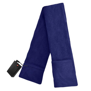 ActionHeat navy blue fleece heated scarf with battery pack