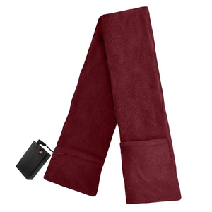 ActionHeat burgundy fleece heated scarf with attached battery pack