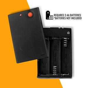 ActionHeat battery pack with cover removed showing three AA battery slots