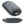 Grey oval shaped portable power bank with a white logo on top and side view