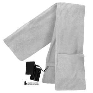 ActionHeat grey fleece heated scarf with battery pack