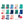Collection of Sandlite sand-free mats in various patterns and solid colors