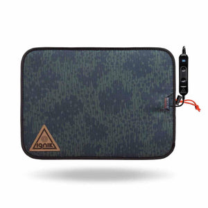 Ignik heated pad with dark green camouflage pattern and digital temperature controller