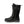 Black lace up mid calf boot with side zipper and knit cuff detail