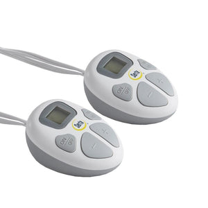 Two Serta electric blanket controllers with digital displays and buttons