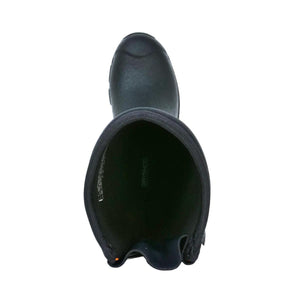 Top view of a black Dryshod rubber boot showing the interior lining