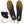 ActionHeat heated insoles with black and orange polka dot pattern and battery pack