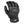 Black leather motorcycle glove with knuckle protection and wrist strap