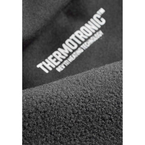 REV IT Thermotronic heating technology logo on black fabric