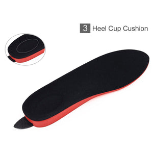 Dr Warm black and red shoe insole with a highlighted heel cup cushion
