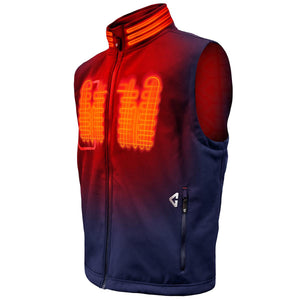 Gobi Heat heated vest showing internal heating elements in the chest and collar