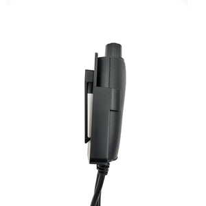 Black radio remote speaker microphone with belt clip