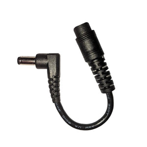 California Heat black coaxial power adapter cable with right angle connector