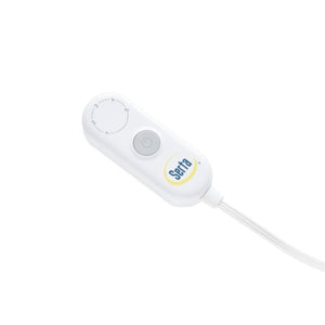 Serta white wired remote control with power button and five heat settings