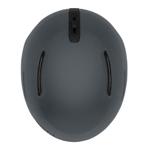 Top view of a grey Smith Optics snow helmet