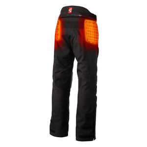 Gerbing black motorcycle pants with highlighted heated hip and seat panels