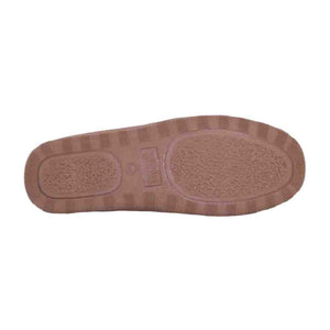 Brown textured rubber sole of a Cloud Nine Sheepskin slipper