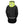 Back view of a black Helly Hansen sailing jacket with a high-visibility yellow hood and reflective patches
