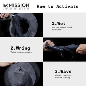 Mission cooling hat activation steps wet wring and wave