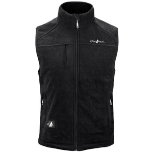 ActionHeat black fleece vest with full front zipper and chest pocket