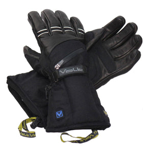 Volt black heated winter gloves with zippered pocket and adjustable wrist strap