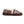 Acorn brown knit slipper with white fleece lining and suede trim
