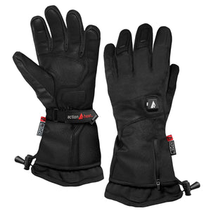 ActionHeat black heated gloves with adjustable wrist straps and battery pocket