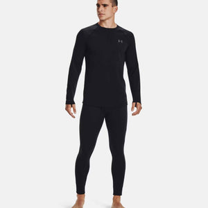 Under Armour black long sleeve compression shirt and matching leggings on a male model