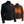 Black softshell heated jacket with visible heating elements highlighted in orange