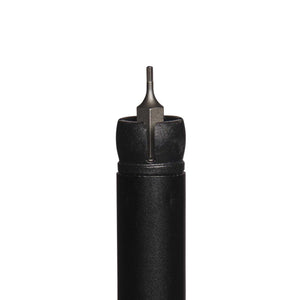 Close up of a black metal hex key tool tip