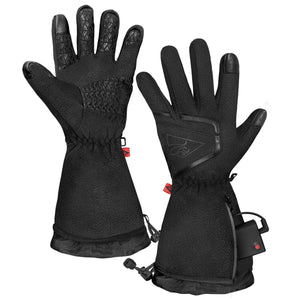 ActionHeat black heated gloves with battery pack and adjustable wrist straps