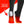Black stirrup leggings showing red heating panel graphic on the soles of the feet