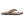 Grey flip flop with orange patterned footbed and laser cut strap