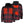 Mobile Warming red and black plaid hooded heated jacket showing internal heating elements