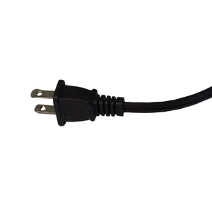 Black two prong electrical power cord plug