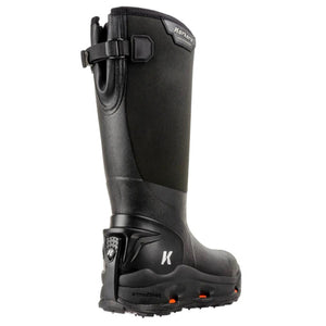 Korkers black waterproof tall boot with rear strap and lugged sole