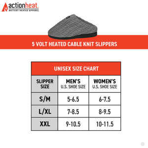 ActionHeat 5V Battery Heated Cable Knit Slippers