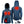ActionHeat blue hooded jacket showing internal heating element locations and battery pack