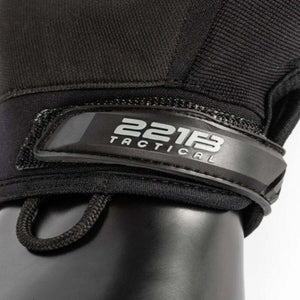 Close up of black 221B Tactical glove wrist strap