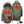 Olive green heated parka with fur hood showing internal heating element locations and power bank